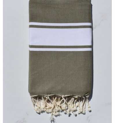 Flat Antique bronze beach towel Fouta Tunisia - 1