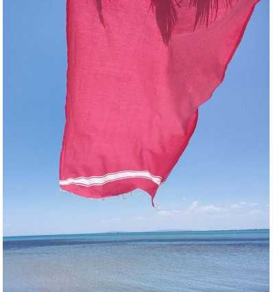 Beach Towel color pink chewing gum - FOUTA TUNISIA