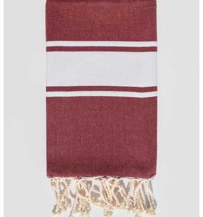 Burgundy recycled cotton beach towel Fouta Tunisia - 1