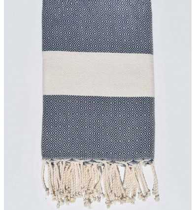 Beach Towel Diamond Woad Blue Fouta Tunisia - 1