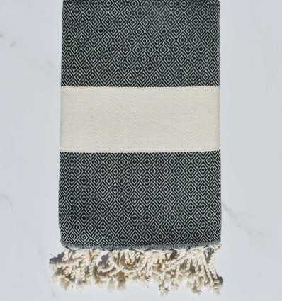 Beach Towel Diamond Dark Green Fouta Tunisia - 1