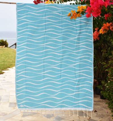 Hawaii Blue Green Beach Towel Fouta Tunisia - 1