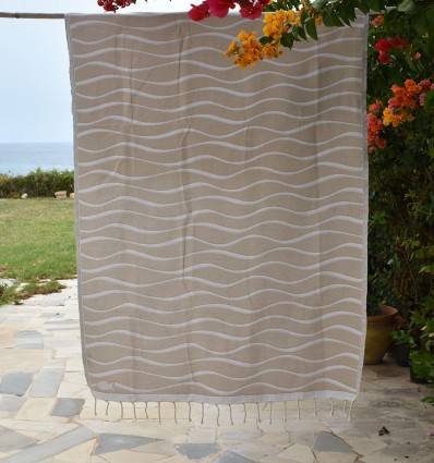 Hawaii Beige Beach Towel Fouta Tunisia - 1