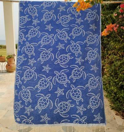 Seychelles Blue Beach Towel Fouta Tunisia - 1