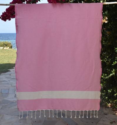 Beach Towel Diamond Pink Fouta Tunisia - 1