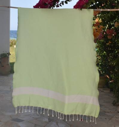 Beach Towel Diamond Pastel Green Fouta Tunisia - 1