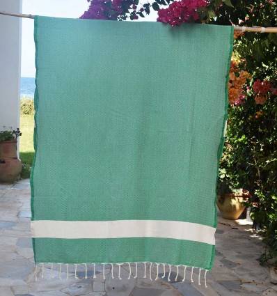 Beach Towel Diamond Green Fouta Tunisia - 1