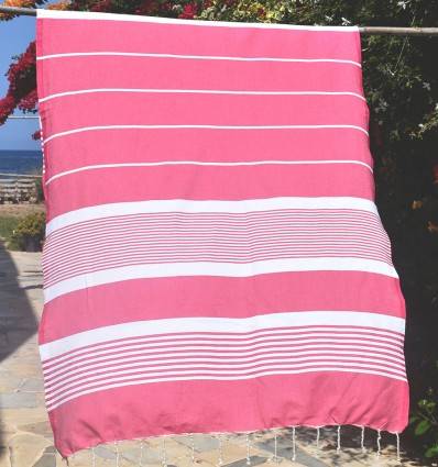 Beach Towel Arthur Fuchsia Fouta Tunisia - 1