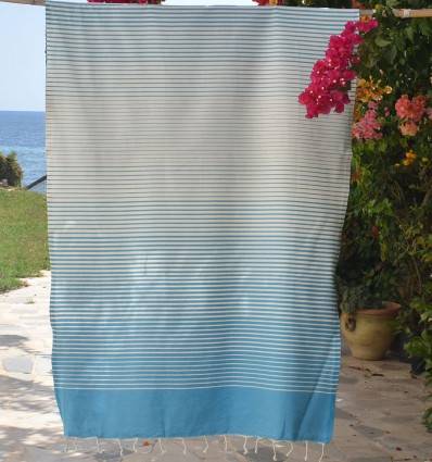 Beach Towel Portofino Azure blue Fouta Tunisia - 1