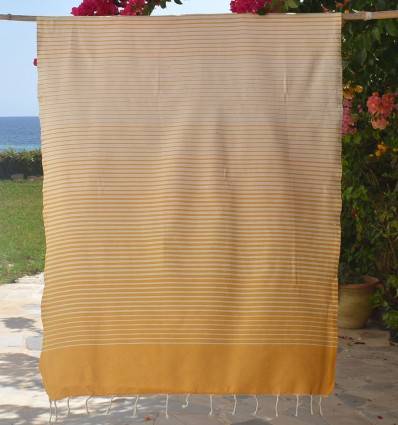 Beach Towel Portofino Mustard Yellow Fouta Tunisia - 1