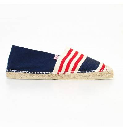 Men's blue espadrilles with stripes Crabster - 1