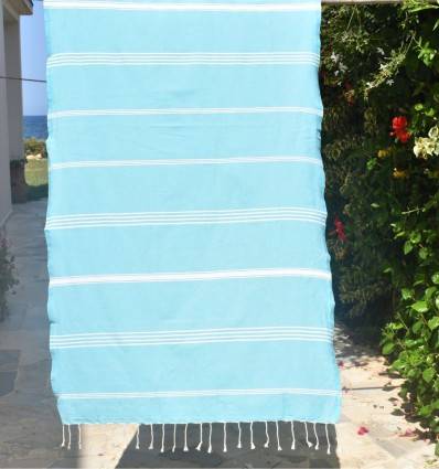 Beach towel Mykonos celestial blue Fouta Tunisia - 3