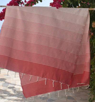 Beach Towel Portofino Red Fouta Tunisia - 1