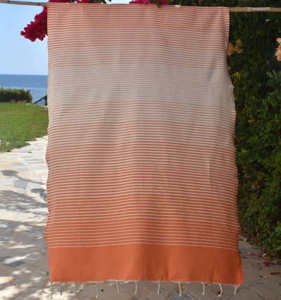 Beach Towel Portofino Orange Fouta Tunisia - 1