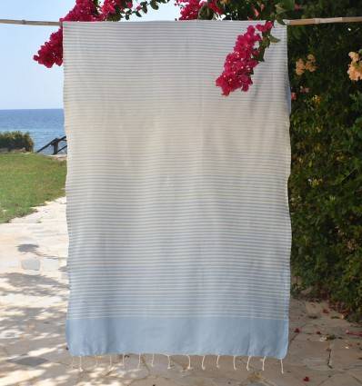 Beach Towel Portofino Sky blue Fouta Tunisia - 1