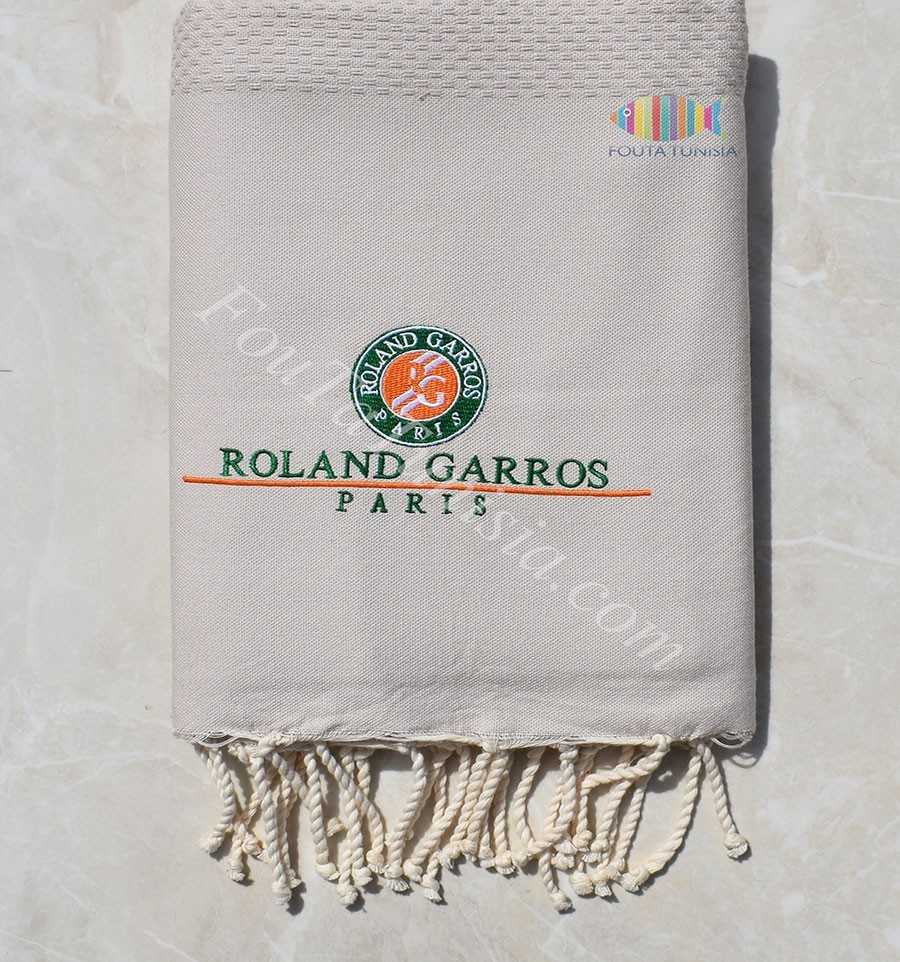 Roland garros embroidered beach towel FOUTA TUNISIA