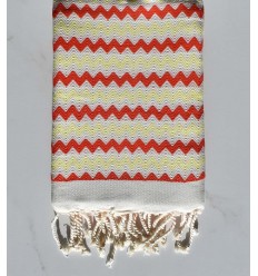 red and white beach towels