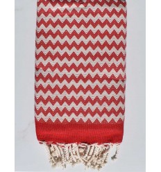 red and white beach towels