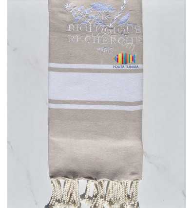 Embroidered beach towel biologique recherche Fouta Tunisia - 1